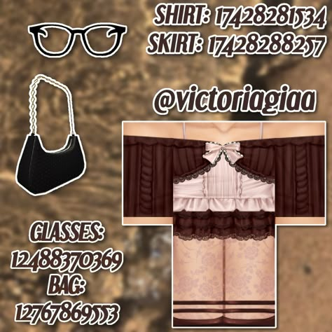 Roblox Victorian Outfit Codes, Nose Accessories, Robin Outfit, Gyaru Hair, Victorian Skirt, Victorian Accessories, Roblox Code, Emo Roblox Avatar, Roblox Clothes