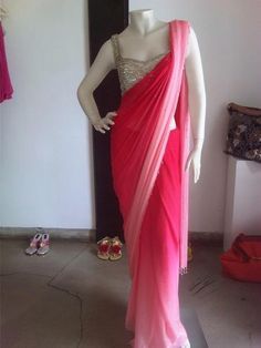 Double shaded saree in pink.. Wd neutral blouse.. Double Shaded Saree, Shaded Saree, Outdoors Quotes, Tattoos Animals, Saree Ideas, Sarees For Girls, Indian Sari Dress, Quotes Tattoos, Fancy Sarees Party Wear