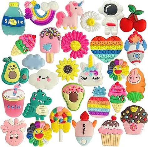 Amazon.com: Jibbitz For Your Crocs Real: Clothing, Shoes & Jewelry Cute Jibbitz, Charms For Shoes, Shoes Fun, Cute Shoe, Kids Footwear, Unicorn Charm, Shoe Decoration, Shoes Stand, 12th Birthday