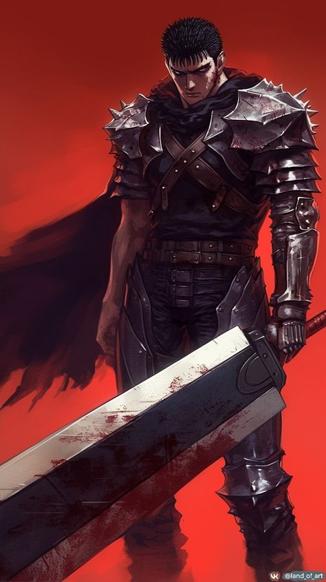 Swordsman Pose, Fighter Pose, The Black Swordsman, Guts Griffith, Berserker Fate, Black Swordsman, Griffith Berserk, Berserk Guts, Armor Design