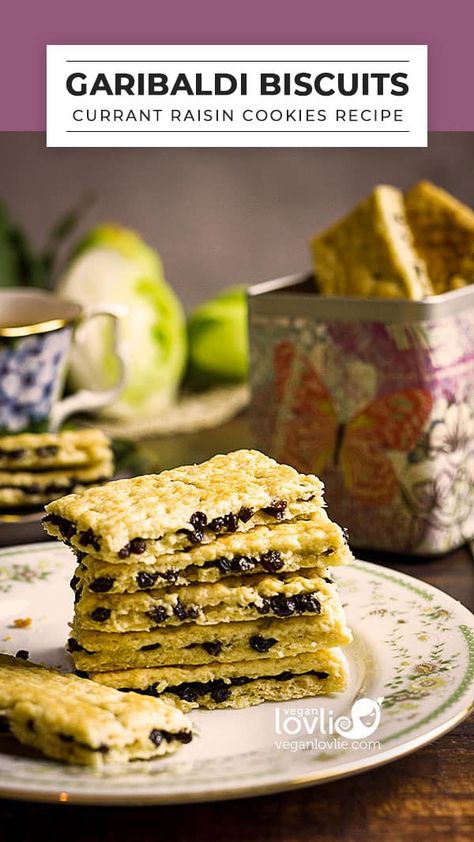 Garibaldi Biscuits Recipe – Currant Raisin Cookies Garibaldi Biscuits Recipe, Garibaldi Biscuit, Currant Scones Recipe, British Biscuit Recipes, Garibaldi Biscuits, Currant Recipes, Nutella Cookies Recipe, Raisin Cookie Recipe, British Cooking