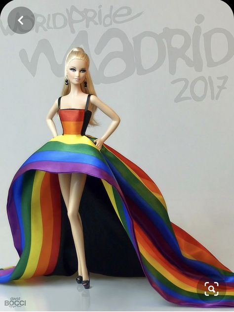 Gilbert Baker, Fall Fashion Skirts, Barbie Outfits, Barbie Dress Fashion, Barbie Gowns, Doll Clothes Barbie, Rainbow Fashion, Judy Garland, Pride Outfit