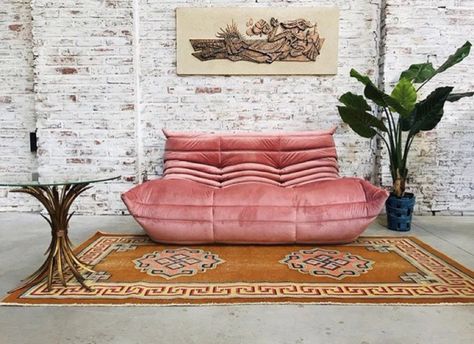 Ligne Roset, Pink Velvet, Couch, Entertainment, Velvet, Sofa, Throw Pillows, Pillows, Van