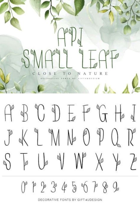 Free Font, Font Ideas 2024, Cute Font, Aesthetic Font, Modern Font, Cricut Font, Logo Font, Cool Font, Signature Font, Calligraphy Font, Elegant Font, Unique Font And More etc. #font #typography #typeface Plant Letters Fonts, Spring Fonts Alphabet, Nature Fonts Alphabet, Simple Fonts Handwritten, Cottagecore Font, Organic Lettering, Nature Fonts, Organic Fonts, Whimsical Alphabet