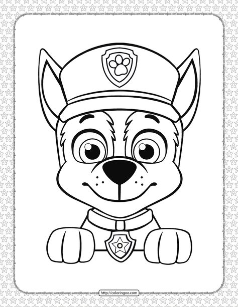 Printable Paw Patrol Chase Head Coloring Page Printable Paw Patrol, Imprimibles Paw Patrol, Zuma Paw Patrol, Paw Patrol Cartoon, Paw Patrol Marshall, Paw Patrol Chase, Psi Patrol, Skye Paw, Paw Patrol Coloring