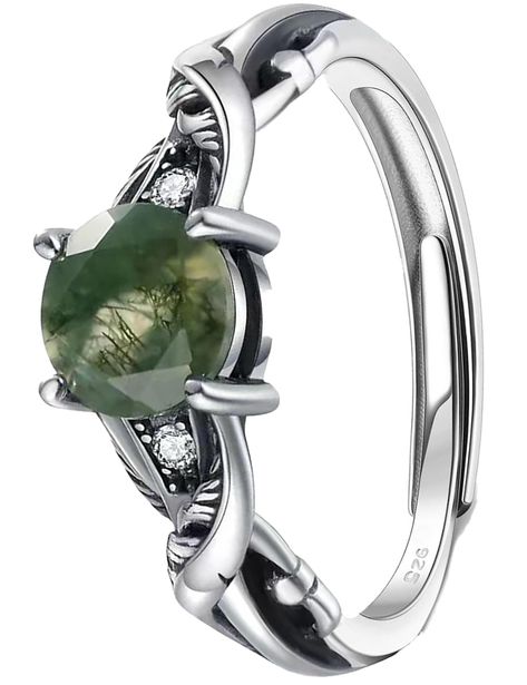 PRICES MAY VARY. 🍀【Moss Agate Ring】:material quality Moss Agate(6×6mm),metal: sterling silver plated copper. Moss agate is natural gemstone,the shades are vary! The one you receive will not the same as the one display on the listing ,but similar. 🍀【Green Jewerly】：The stones feature hand-made setting instead of wax setting, to ensure the stones won't falling out.Excellent polishing process will make the ring have much more gorgeous. 🍀【Green Rings for Women】：The ring is an open end ring, adjust Green Jewerly, Moss Agate Jewelry, Costume Wedding, Promise Jewelry, Ring Bearer Outfit, Moss Agate Ring, Wedding Promises, Green Rings, Adjustable Jewelry