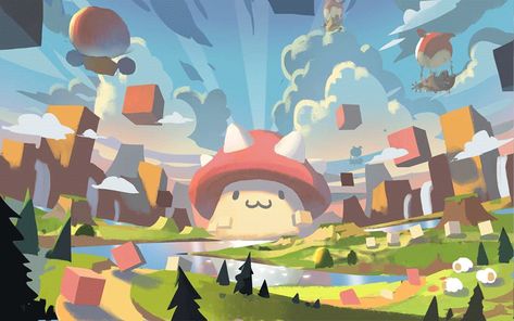 ArtStation - 2018 Maplestory2 (NEXON), JAY KIM Game Background Art, Idle Game, Scene Art, Game Background, Cartoon Background, Visual Development, Anime Scenery Wallpaper, Cartoon Illustration, Graphic Poster