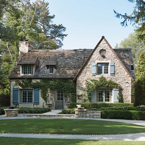 Caldwell & Castello | Tudor Tuesdays are becoming our favorite! 🌳🏡🌳 #tudor #cottagecore #tudortuesday #curbappeal #stonecottage #ai #aiforarchitects | Instagram How To Start Painting, Paint Color Ideas, Small Cottage Homes, Painting Walls, Tudor Style Homes, Start Painting, Cottage Exterior, Exterior Paint Color, Tudor House