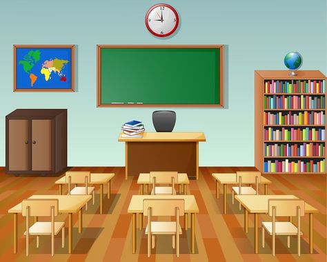 School Classroom Interior, Animation School, Digital Learning Classroom, Clean Classroom, Classroom Interior, Classroom Images, Classroom Background, Professor E, Classroom Clipart