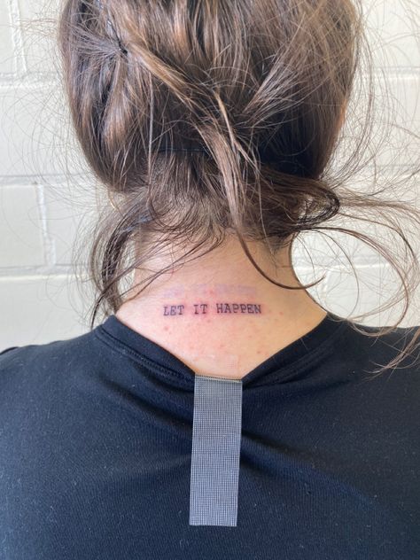 Let It Happen Tattoo Tame Impala, Let It Happen Tattoo, Tame Impala Tattoo, Impala Tattoo, Lil Tattoos, Matching Tattoos For Couples, Couple Tattoo Ideas, Tattoos For Couples, Cool Back Tattoos