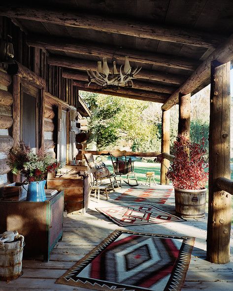 Cozy Cabin Decor, Cabin Porch, Colorado Ranch, Chalet Design, Rustic Cabins, Rustic Porch, Dream Cabin, Cozy Cabins, Cabin Interiors