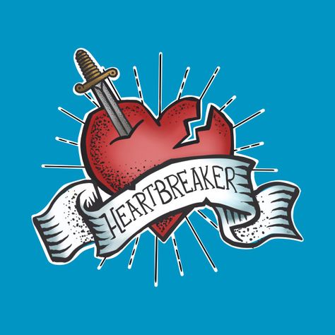 Heartbreaker Tattoo, Surviving Infidelity, Tattoo T Shirts, Tattoo Flash Art, Flash Art, Tattoo Tattoo, Cleveland Cavaliers Logo, Flash Tattoo, Traditional Tattoo