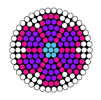 Circle Perler Bead Patterns, Aqua Beads Patterns Easy, Circle Flower, Native Beading Patterns, Pattern Maker, Aqua Beads, Kandi Patterns, Photo Pattern, Bead Sprite