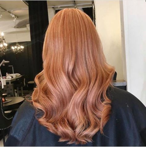 Strawberry Peach Hair, Coral Ginger Hair, Pinkish Ginger Hair, Copper Peach Balayage, Rose Ginger Hair, Peach Highlights Hair, Ginger Peach Hair, Dark Peach Hair, Strawberry Ginger Hair