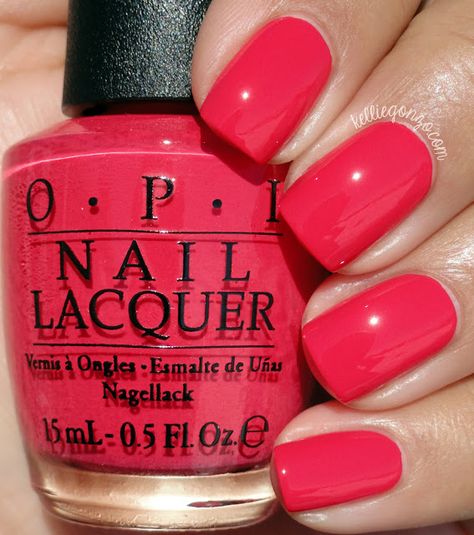 OPI 'She's A Bad Muffuletta!' | New Orleans Spring 2016 Opi Gel Nails, Opi Nail Colors, Summer Nail Polish, Red Nail, Opi Nail Polish, Colorful Nail Designs, Pink Nail, Opi Nails, Fancy Nails