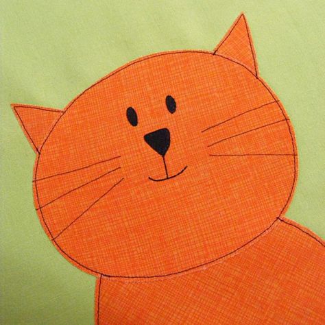 Applique Animals, Cat Applique Pattern, Free Animal Applique Patterns, Applique Cat Patterns Free, Kitten Applique Free Pattern, Cat Apliques, Cat Applique Designs, Quilts Using Cat Fabric, Applique Towels