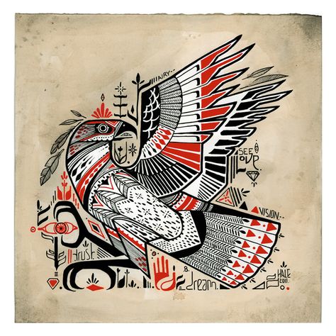 David Hale Tattoo, Arte Haida, David Hale, Hawk Tattoo, Haida Art, American Indian Art, Birds Tattoo, Indigenous Art, Native Art