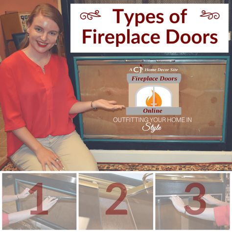 Out of the multiple options available to customize your new fireplace door, the “door type” is one of them. There are 3 door types that... Diy Fireplace Doors, Install Fireplace, Cabinet Fireplace, Fireplace Door, Door Types, Home Decor Sites, Fireplace Doors, Diy Fireplace, Types Of Doors