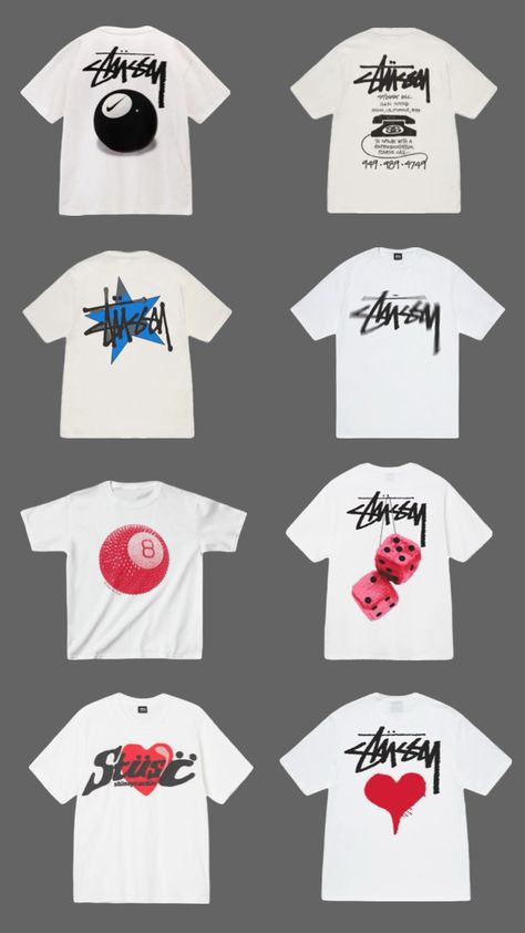 #stüssy #stussy #streetwear #shirt #tshirt #collage #shuffle #trend #inspo Stussy T Shirt, Stussy Shirt, Stussy Streetwear, Streetwear Fits, 14th Birthday, Stockholm Fashion, Summer Outfits, Fashion Inspo, Street Wear