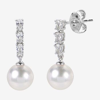 White Cultured Freshwater Pearl Sterling Silver Drop Earrings - JCPenney Sterling Silver Drop Earrings, Pearl Types, Earrings Drop, Silver Drop Earrings, Bridal Collection, Jewellery And Watches, Fresh Water, Freshwater Pearls, Jewelry Accessories