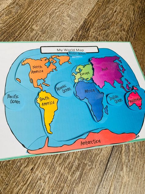 Map Learning Game - Seven Continents Puzzle Continents Preschool, Kindergarten Sight Word Games, Kindergarten Learning Games, Expo Markers, Geography Games, Expo Marker, Continents And Oceans, Map Games, Game Map