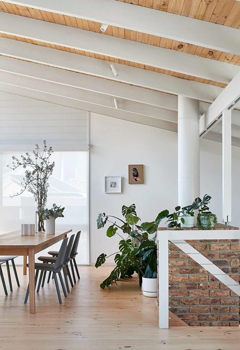 After a mid-century modern inspired renovation, this beach house in Portsea is perfect for the whole family. Mid Century Beach House, Family Beach House, Mid Century Coastal, Beach House Room, Beach Home Interiors, Outdoor Kitchen Design Modern, Beach House Aesthetic, Beach Shacks, Beach Dining