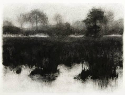 Charcoal Ideas, Drawing With Charcoal, Art Charcoal, Landscape Sketch, Charcoal Sketch, Black And White Landscape, Charcoal Art, Drawings Of Friends, Fine Craft