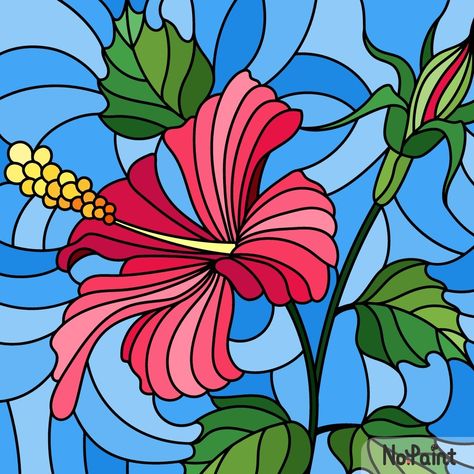 Hibiscus Drawing, Easy Mosaic, Floral Art Canvas, Tufting Rug, Michael Jackson Drawings, School Wall Art, Glass Painting Designs, Bright Design, Mosaic Flowers