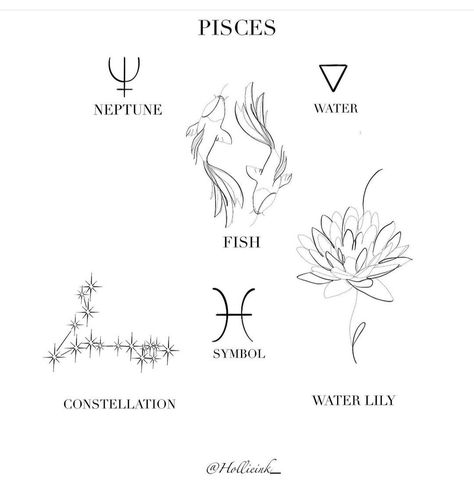 Zodiac Tattoos Pisces, Pisces Tattoo Designs, Realistisches Tattoo, Astrology Tattoo, Bauch Tattoos, Horoscope Tattoos, Pisces Tattoos, Small Pretty Tattoos, Pieces Tattoo