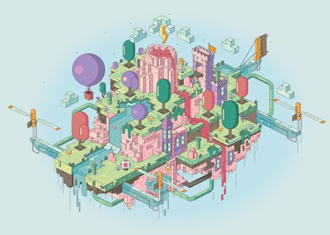 David wildish on Behance Isometric Island, Sky Island, Isometric Art, Isometric Illustration, Motion Graphics Design, Pixel Art Design, Affinity Designer, Poster Mockup, Skate Park