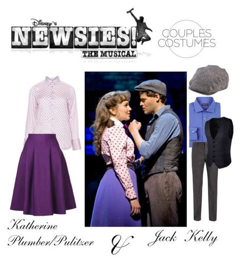 Broadway Couples Costumes, Theatre Halloween Costumes, Musical Halloween Costumes, Broadway Halloween Costumes, Katherine Newsies, Newsies Katherine, Broadway Musicals Costumes, Newsies Jr, Newsies Costume