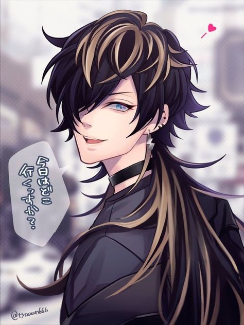 Anime Guy Long Hair Ponytail, Guy Long Hair, Black Haired Anime Boy, Long Haired Men, Anime Boy Long Hair, Anime Hairstyles Male, Anime Haircut, Photo Manga, Anime Long Hair