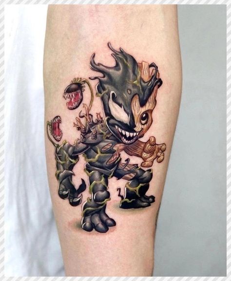 Marvel Tattoo Sleeve, Groot Tattoo, Venom Tattoo, Comic Tattoo, One Piece Tattoos, Marvel Tattoos, Tattoo Prices, Cool Tattoos For Guys, Large Tattoos