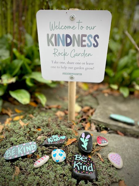 Kindness Rock Garden Sign Outdoor Aluminum Sign, UV Printed, 6x6 Inch, Inspire Your Community - Etsy Rock Garden Sign, Kindness Garden, Kindness Rock Garden, Wooden Stake, Pink Sign, Green Sign, Body Care Recipes, Rock Sign, Garden Rocks