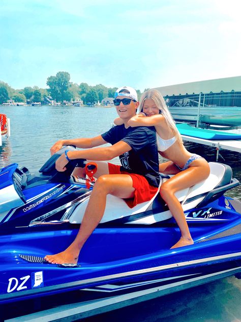 aesthetic summer lake photos trendy couple picture ideas colorful jetski waverunner couple photoshoot Couples On Jetski, Jetski With Boyfriend, Jet Ski Couple Pictures, Jetski Pictures Couples, Lake Day Pictures Couples, Jetski Couple, Jet Ski Couple, Lake Couple Pictures, Lake Couple Aesthetic