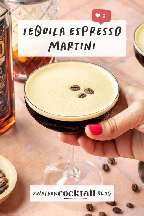 Tequila Martini, Coffee Tequila, Tequila And Lemonade, Banana Cocktails, Cocktail Recipes Tequila, Alcoholic Punch Recipes, Tequila Recipe, Espresso Martini Recipe, Mexican Coffee