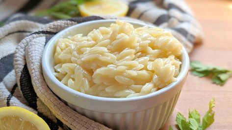 How To Cook Orzo In Rice Cooker Small Rice Cooker Recipes, Cheesy Orzo, Orzo Risotto, Orzo Dishes, How To Cook Orzo, Rice Cooker Recipes, Rice Side, Rice Side Dishes, The Push