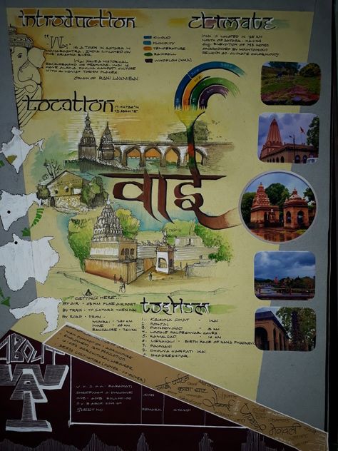 The sheet contains introduction about wai maharashtra. Sheets Composition Architecture, Settlement Study Architecture Sheet, Composition Of Sheets Architecture, Design Sheet Composition Ideas, Architectural Sheet Composition Ideas, Architecture Case Study Sheet Composition, Site Introduction Sheet Architecture, Introduction Sheet Architecture, History Sheets Architecture Presentation