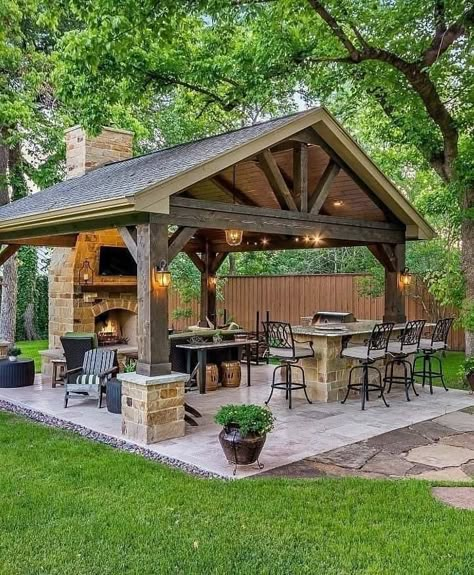 Patio Deck Designs, Outdoor Patio Designs, Grill Area, Backyard Pavilion, Outdoor Kitchen Patio, Pergola Patio, Small Backyard Patio, Garden Landscape Design, Small Patio