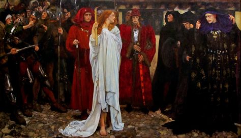 Edwin Austin Abbey - The Penance of Eleanor Duchess of Gloucester   - (Large/High Quality) Edwin Austin Abbey, Duchess Of Gloucester, Louise Ebel, Carnegie Museum Of Art, John Everett Millais, Wars Of The Roses, Pre Raphaelite, Wise Women, A4 Poster