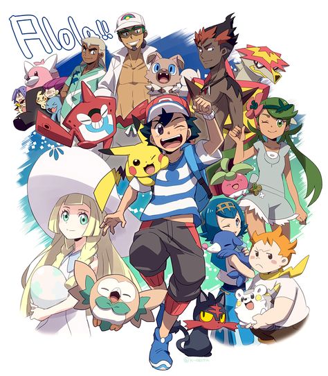 Ash and Pikachu head to the Alola Region Pokemon Alola Region, Solgaleo Pokemon, Pokemon Tv, Pokemon Poster, Pokemon Alola, Pokemon People, Oc Pokemon, Pokémon Trainers, Pokémon Anime