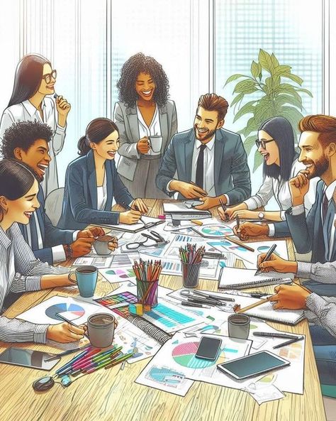 Business Team Photos, Teamwork Aesthetic, Team Work Pictures, Teamwork Pictures, Team Work Illustration, Teamwork Art, Hindi Project, Nature Sketches Pencil, Cinematic Composition