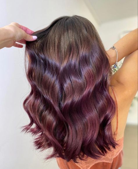 Berry Balayage, Copper Hair With Highlights, Cherry Brown Hair, Plum Hair, Hair Styler, Copper Hair, Hair Color For Black Hair, Dye My Hair, Brunette Hair