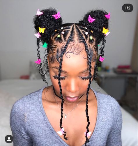 Elastic Hair Bands Hairstyles, Cute Hairstyles With Rubber Bands, Bands Hairstyles, Hairstyles With Rubber Bands, Band Hairstyles, Rubber Band Hairstyles, Cute Natural Hairstyles, Lil Girl Hairstyles, Kids Curly Hairstyles