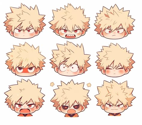 Bakugo Face Expression, How To Draw Katsuki Bakugo, Bakugou Funny Face, How To Draw Bakugou Hair, Chibi Bakugou Cute, Bakugo Profile Picture, Katsuki Bakugou Cute, Bakugo Side Profile, Bakugou Katsuki Chibi