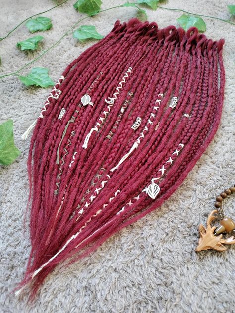 Rote Synthetische Dreadlocks + Zöpfe | handgemachte Dreadlocks Erweiterungen | teilweise oder ganze Sets | 40-45cm Synthetic Dreadlocks, Dreadlock Extensions, Synthetic Hair, Red Hair, Hair Extensions, Dreadlocks, Hair Care, Braids, Hair