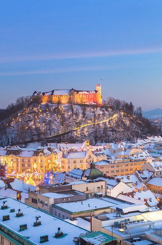 Europe Winter Travel, Cosy Cafe, Slovenia Travel, Christmas Destinations, Ecuador Travel, Ljubljana Slovenia, European Cities, Lake Bled, Europe Winter