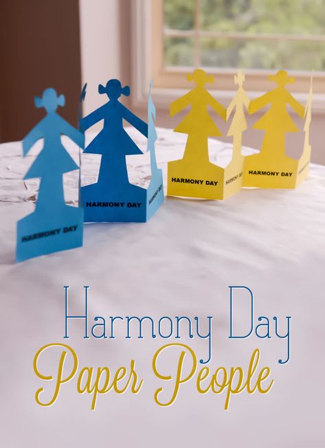 # Harmony Day - March 21 # Harmony Day Paper People: Make your own lovely paper people garlands and table centerpieces. Harmony Day Activities, International Peace Day, September Activities, Peace Day, Senior Games, Harmony Day, March Activities, Homemade 3d Printer, Paper People