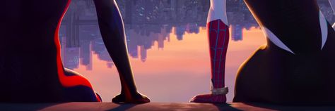 Spiderman And Spider Gwen, 1366x768 Wallpaper Hd, Spider Man Across The Spider Verse, Tv Show Couples, Across The Spider Verse, Septième Art, Spiderman Pictures, Twitter Banner, Banner Gif