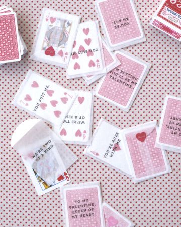 Playing-Card Valentines  http://www.marthastewart.com/274260/valentines-day-cards/@center/276974/card-making-center# Valentines Day Sayings, Creative Valentines Day Ideas, Diy Playing Cards, Homemade Valentine, Valentinstag Party, Valentines Ideas, Creative Valentines, My Funny Valentine, Valentine's Day Quotes